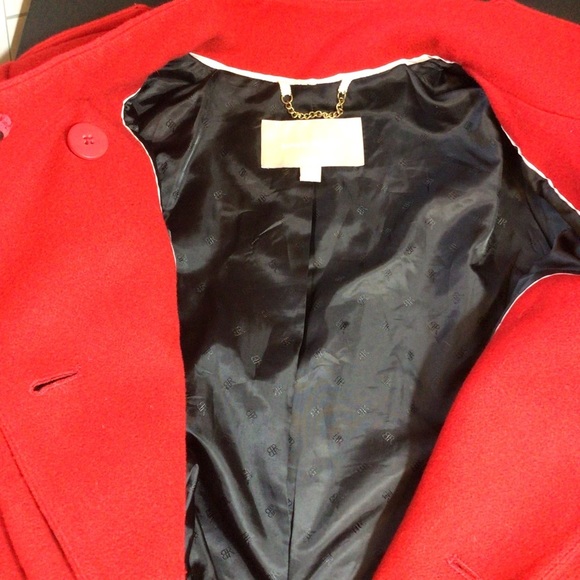 Banana Republic Red Wool Swing Coat Woman's Size Small - Picture 9 of 12